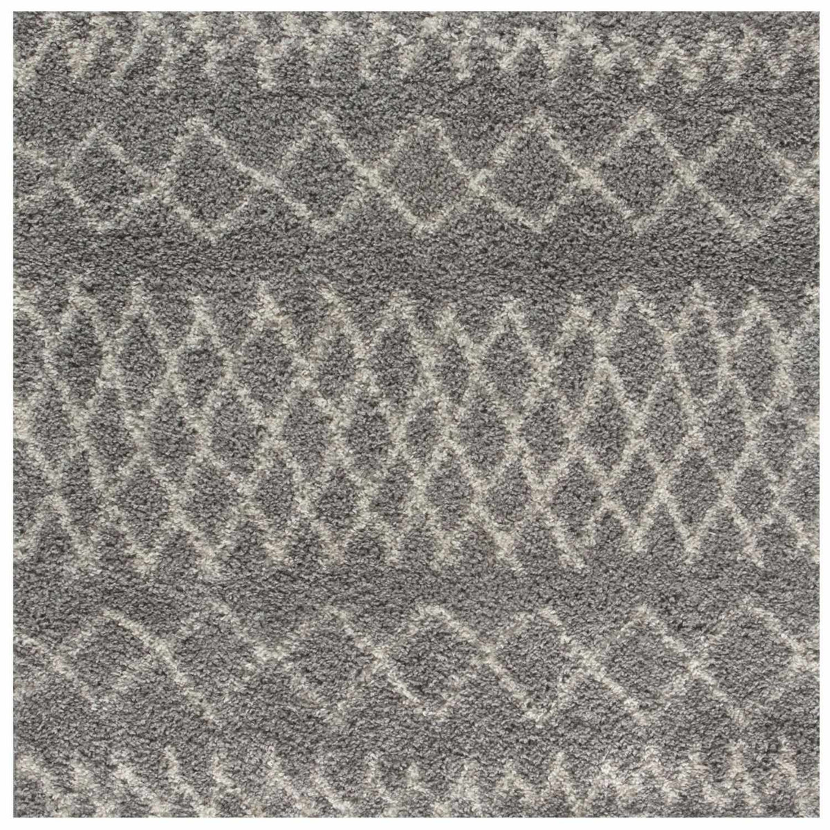 Moroccan Grey Shaggy Rug 120X120 cm