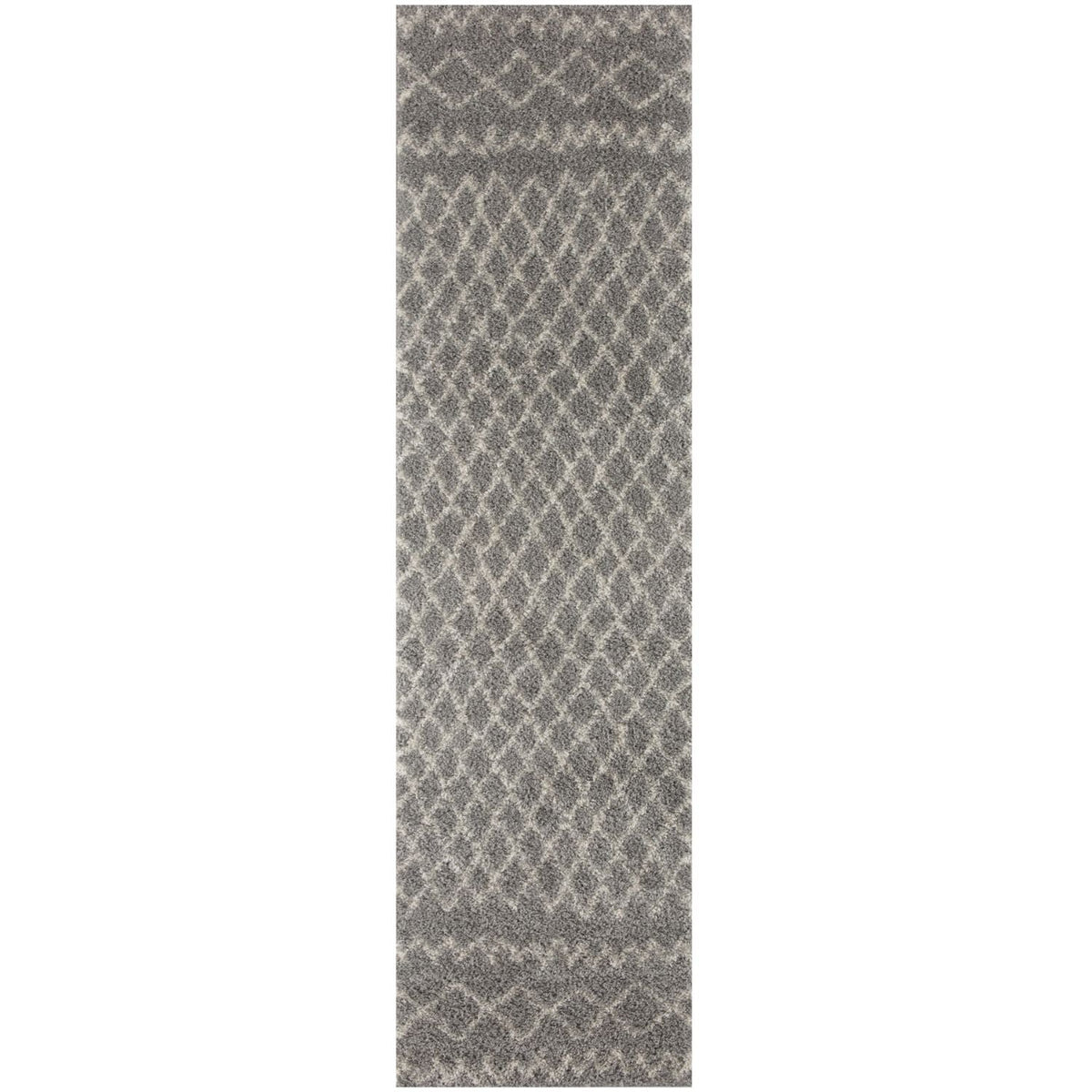 Moroccan Grey Shaggy Rug 80X300 cm