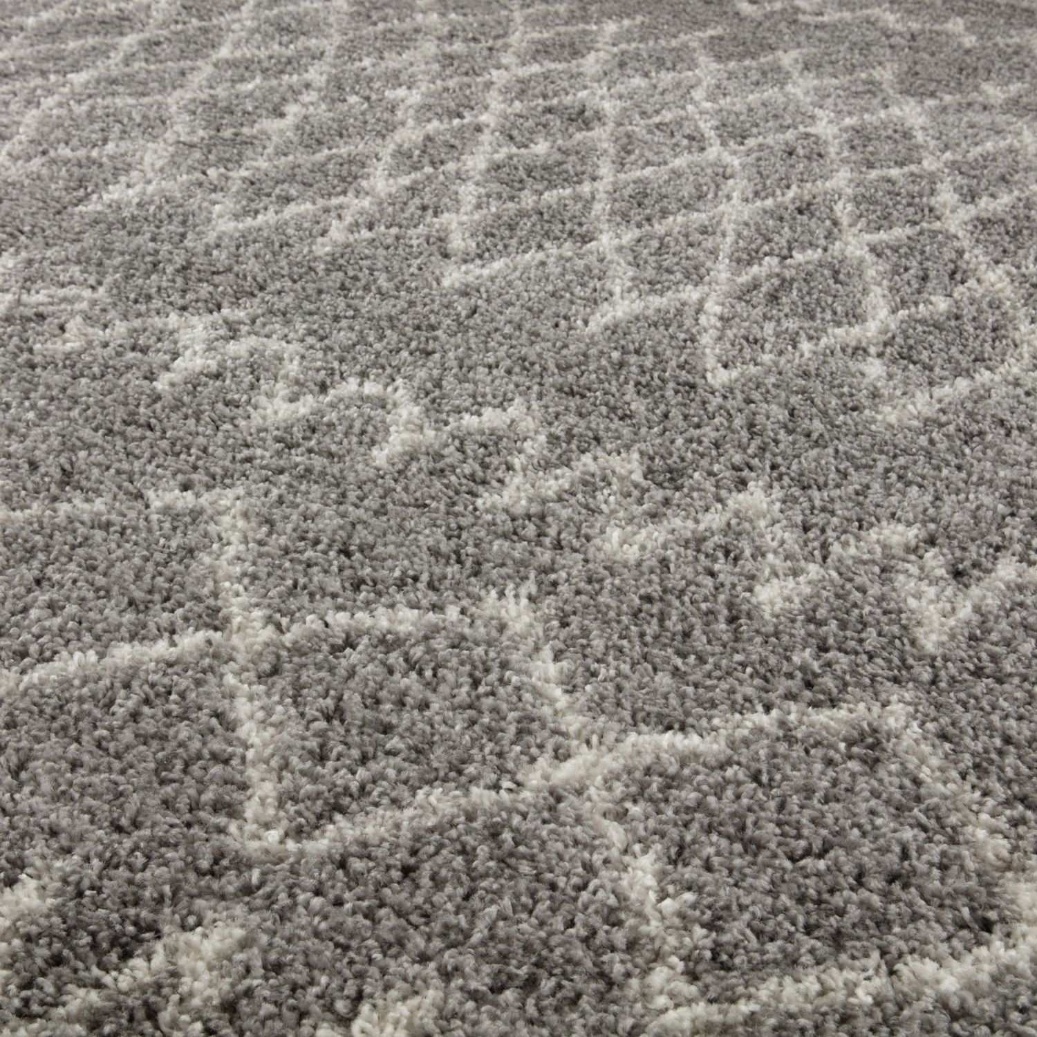 Moroccan Grey Shaggy Rug