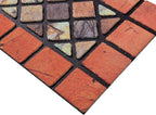Eco-Friendly Recycled Rubber Step Mat - Red Border