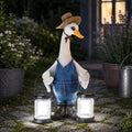 Solar Duck Garden Ornament with LED Lantern