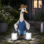 Solar Duck Garden Ornament with LED Lantern
