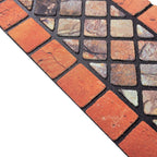 Eco-Friendly Recycled Rubber Step Mat - Red Border