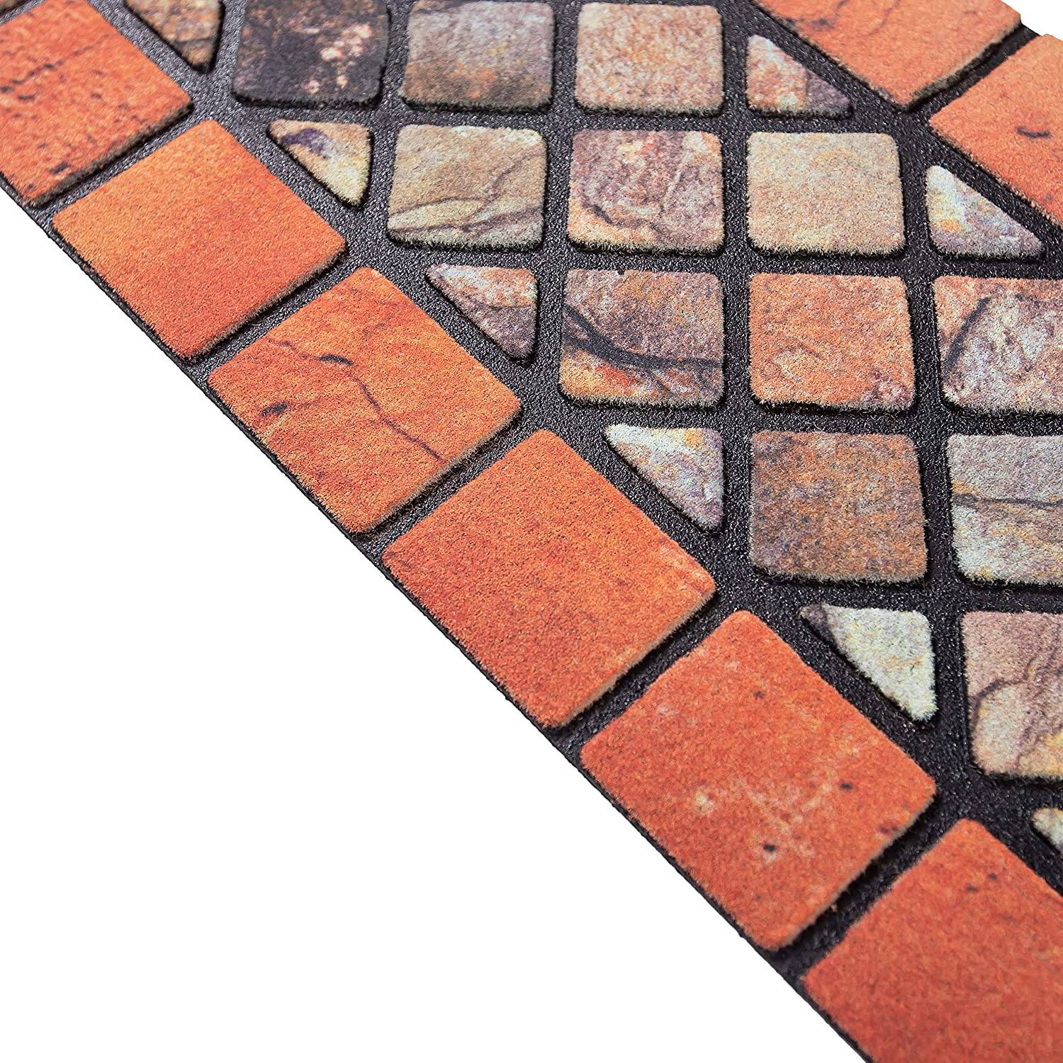 Eco-Friendly Recycled Rubber Step Mat - Red Border