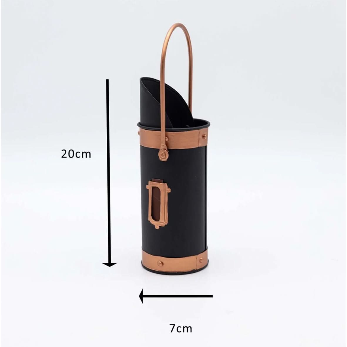 Fireside Coal Bucket & Match Canister - Black and Bronze