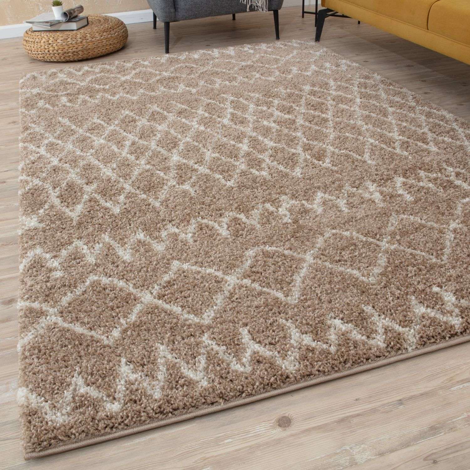 Moroccan Beige Shaggy Rug