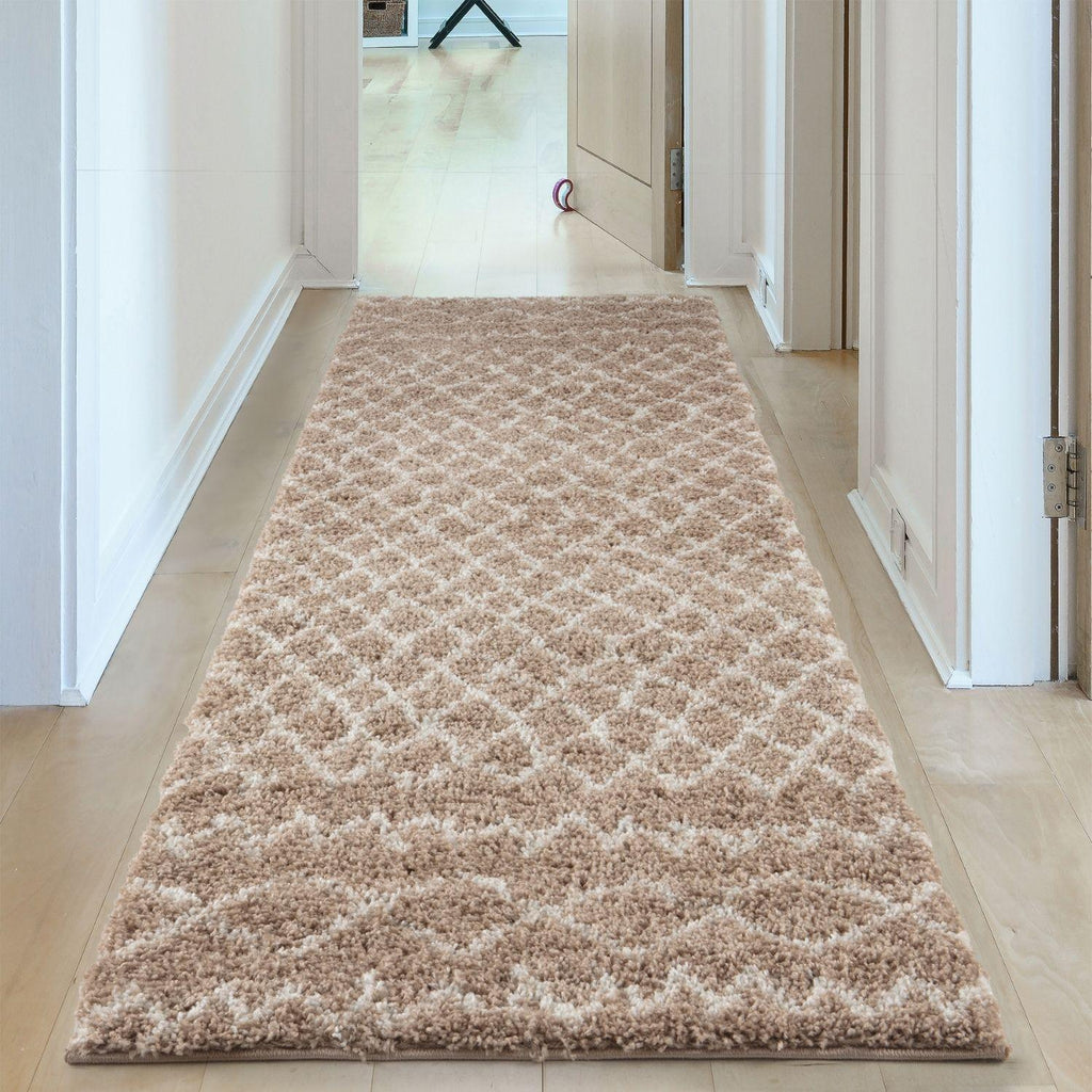 Moroccan Beige Shaggy Rug