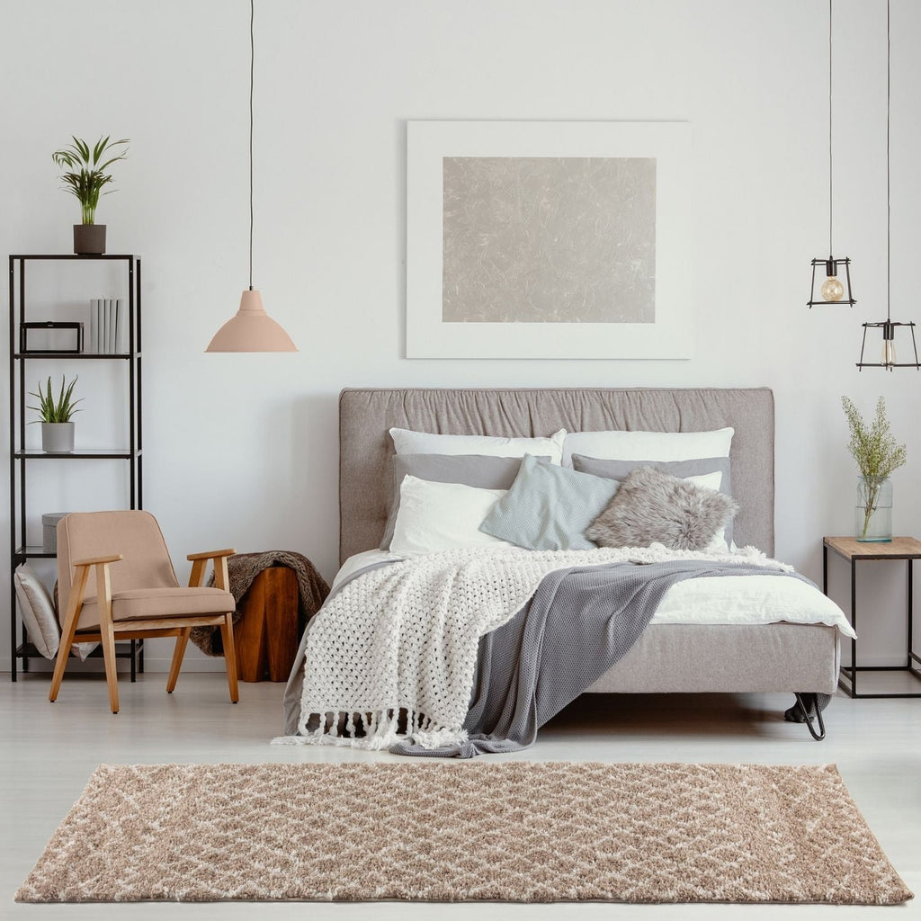 Moroccan Beige Shaggy Rug