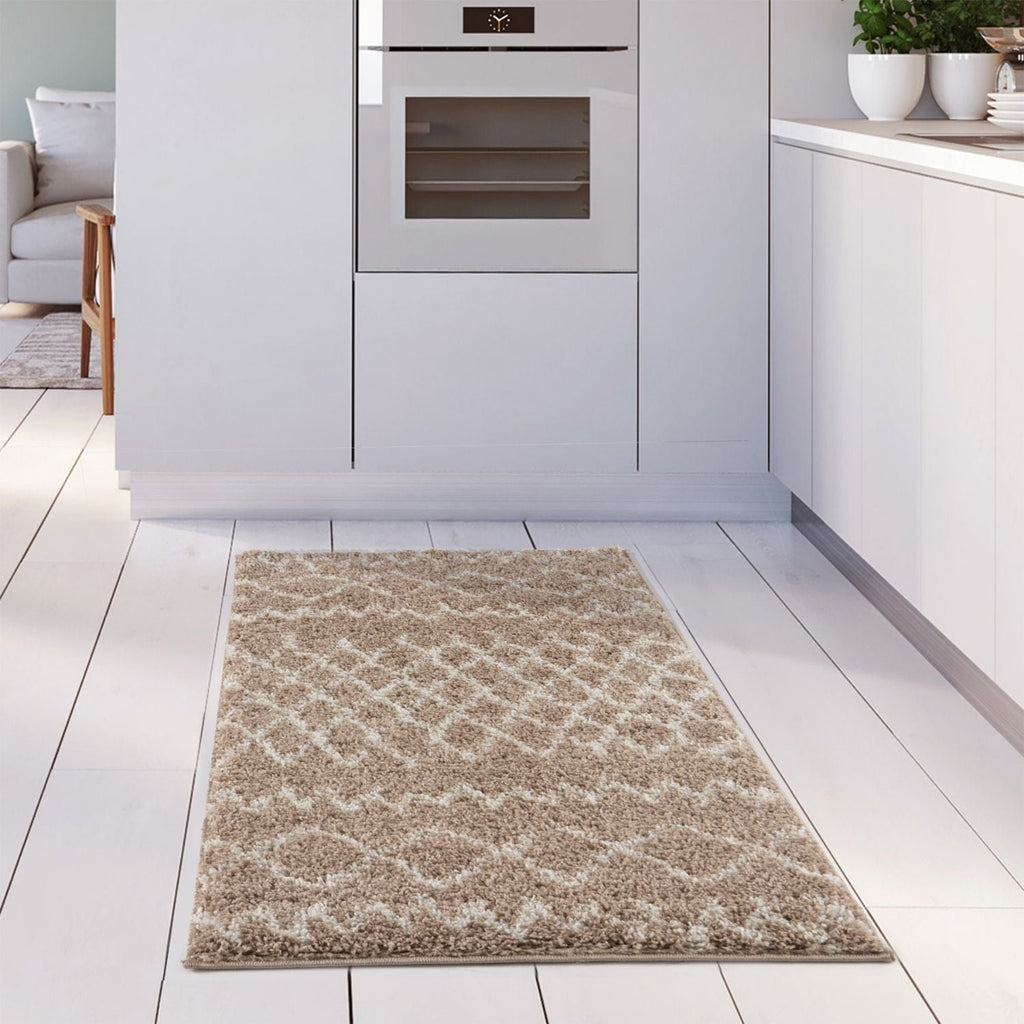 Moroccan Beige Shaggy Rug