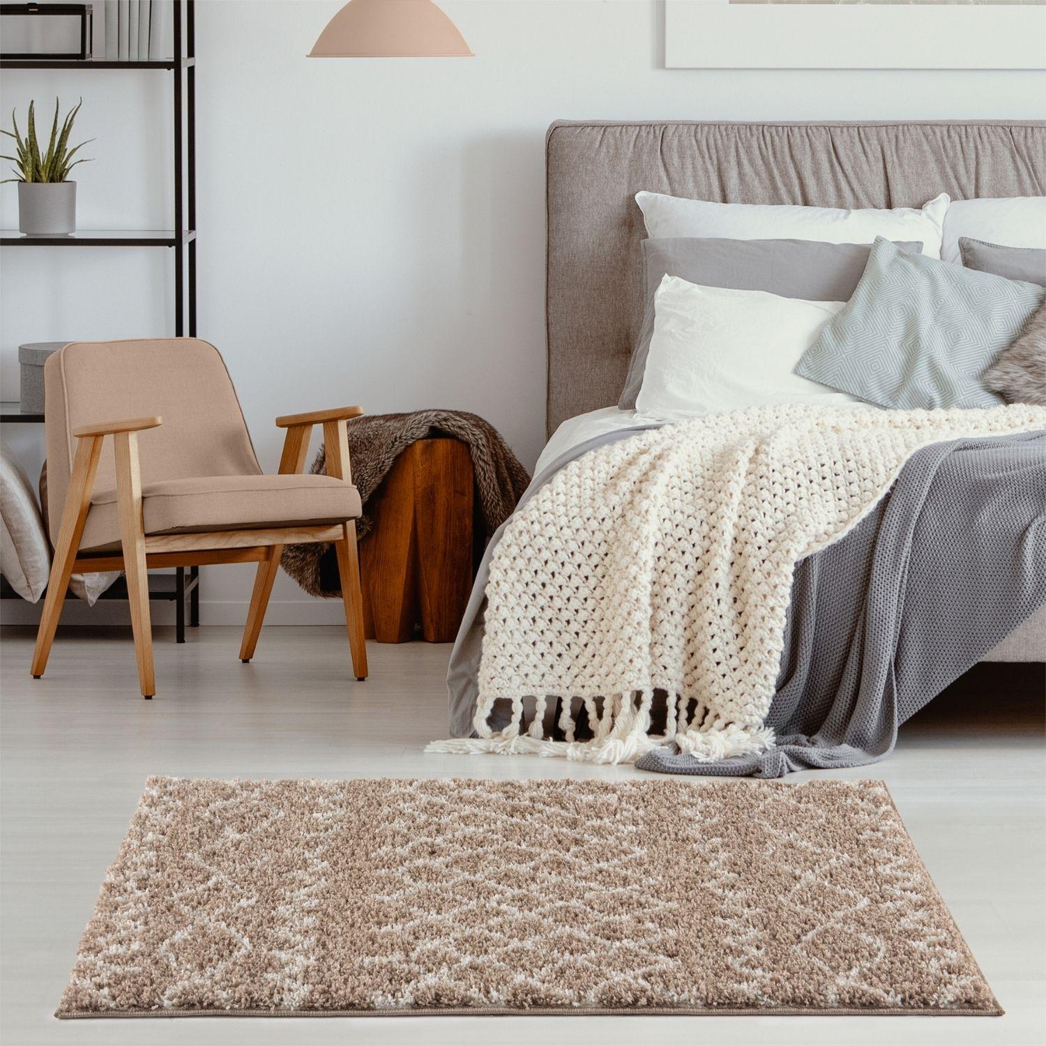 Moroccan Beige Shaggy Rug