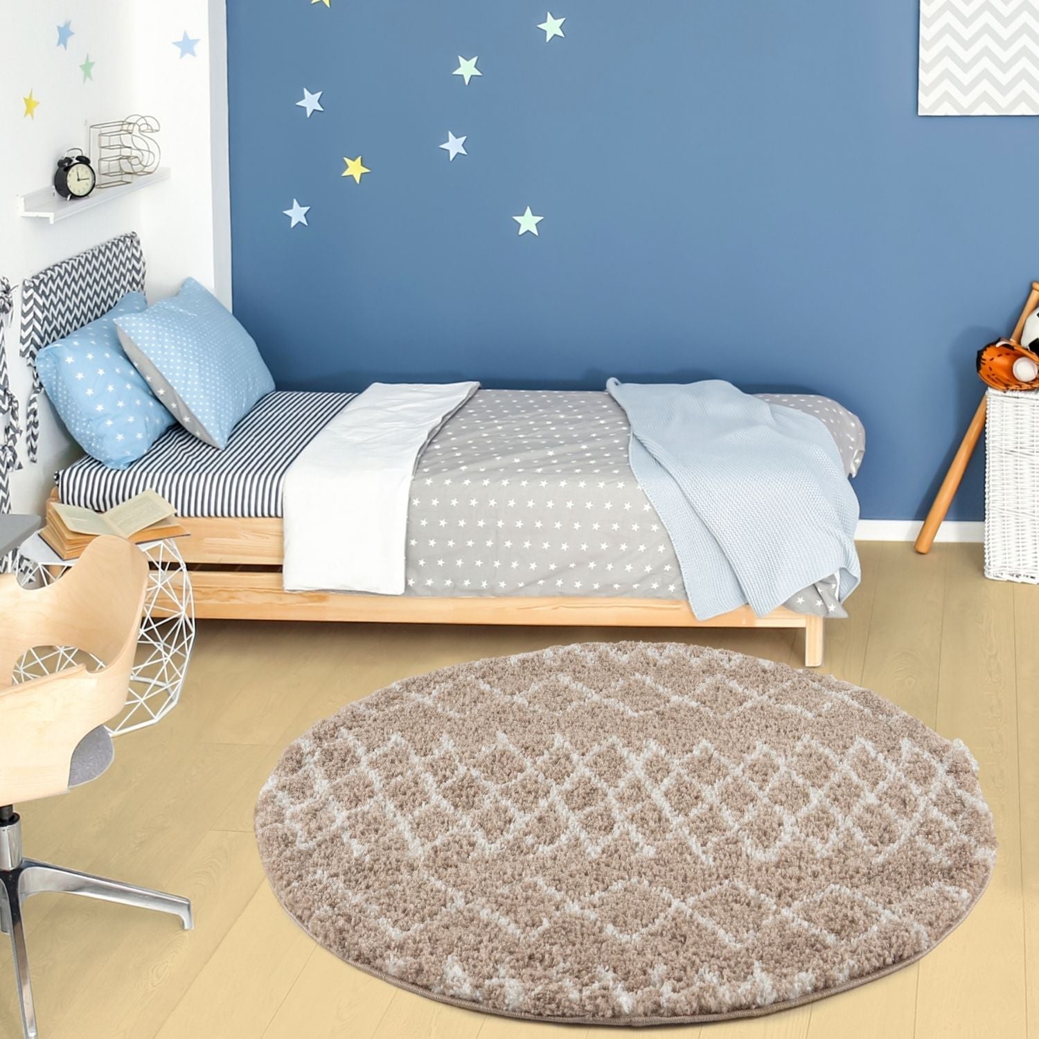 Moroccan Beige Shaggy Rug