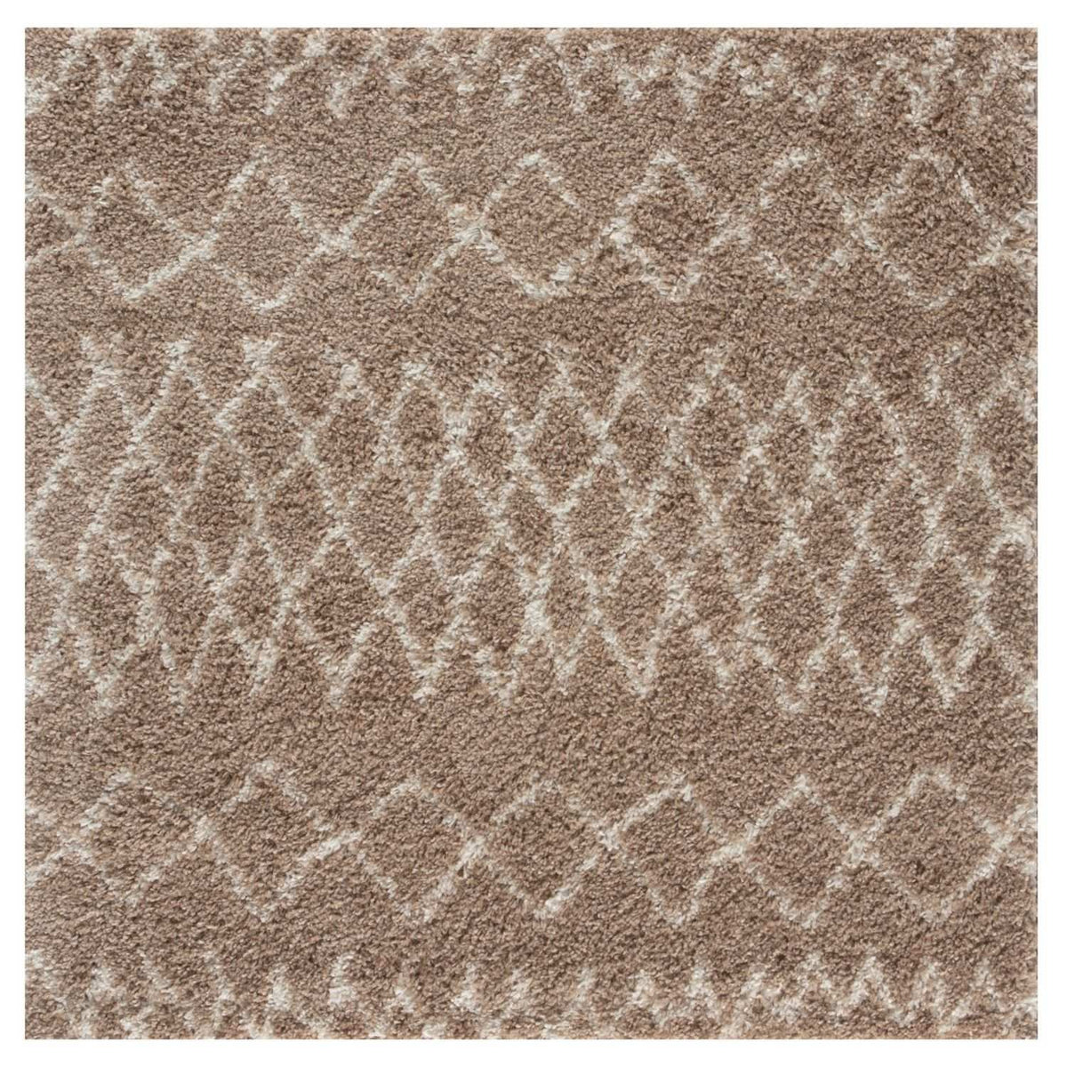 Moroccan Beige Shaggy Rug 120X120 cm