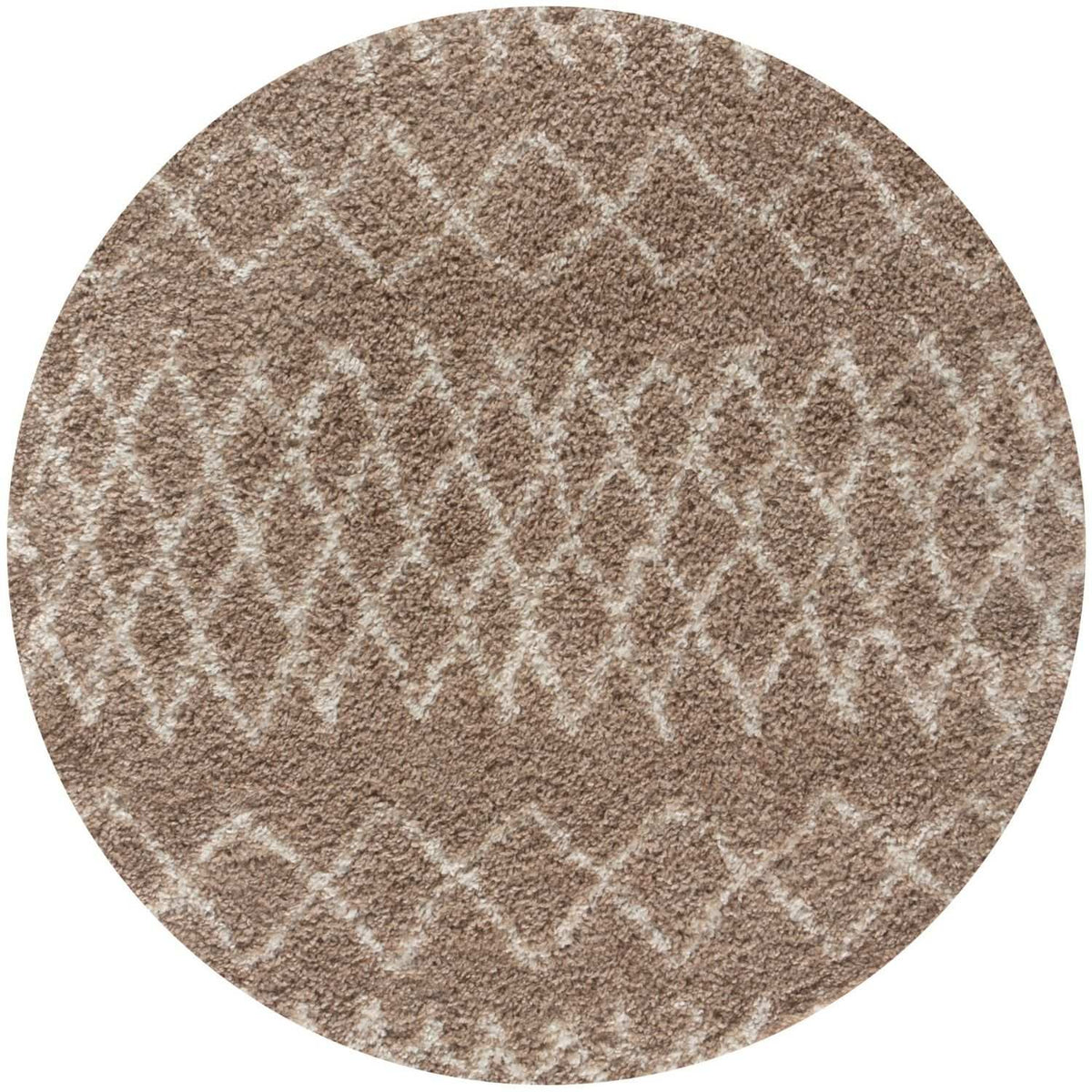 Moroccan Beige Shaggy Rug Ø 120 cm