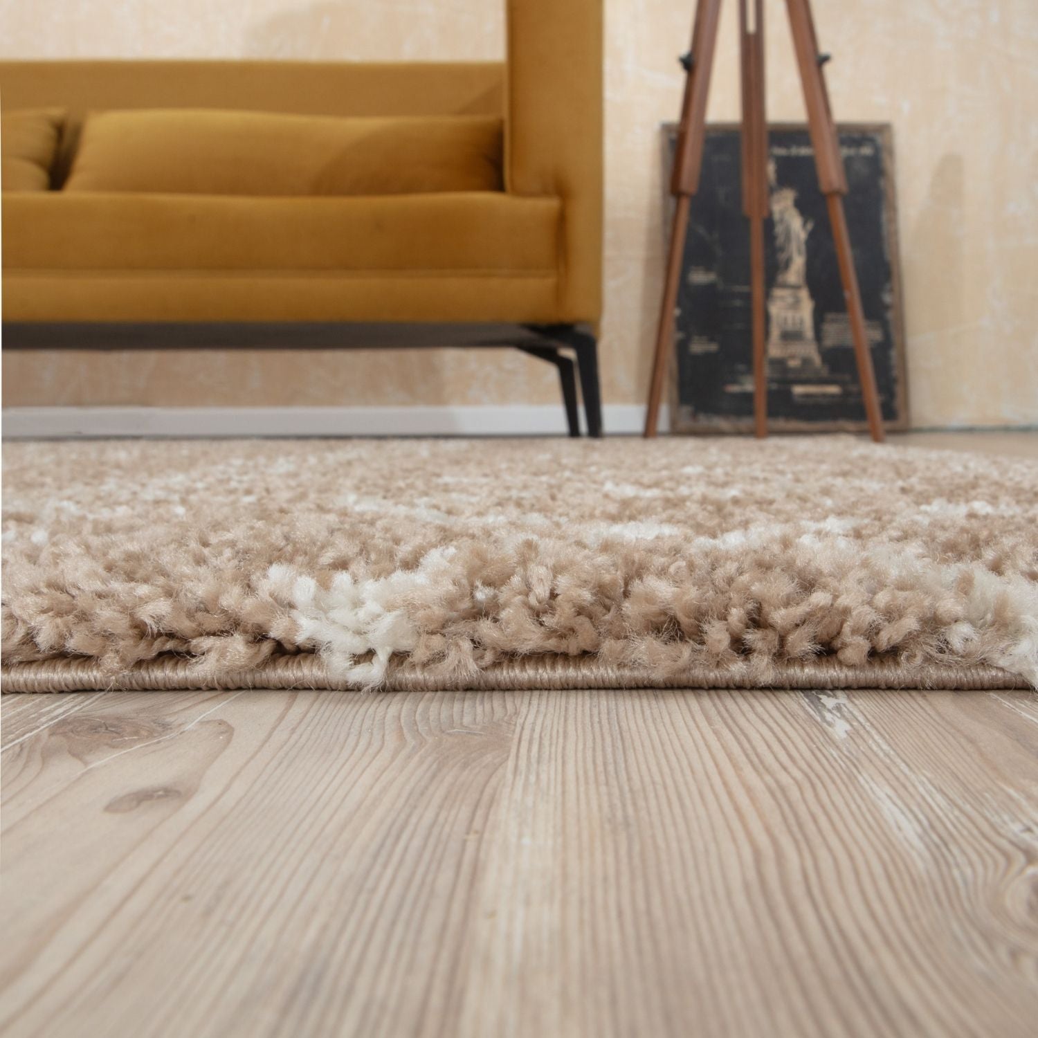 Moroccan Beige Shaggy Rug
