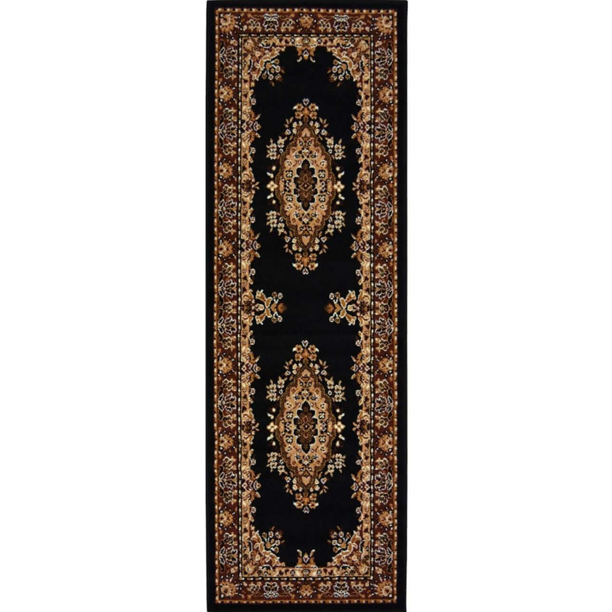 Maestro Traditional Black Rug 67X200 cm
