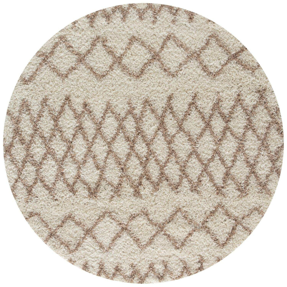 Moroccan Ivory Beige Shaggy Rug Ø 120 cm