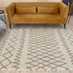 Moroccan Ivory Beige Shaggy Rug
