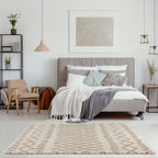 Moroccan Ivory Beige Shaggy Rug