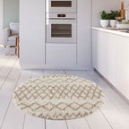 Moroccan Ivory Beige Shaggy Rug