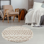 Moroccan Ivory Beige Shaggy Rug
