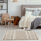 Moroccan Ivory Beige Shaggy Rug