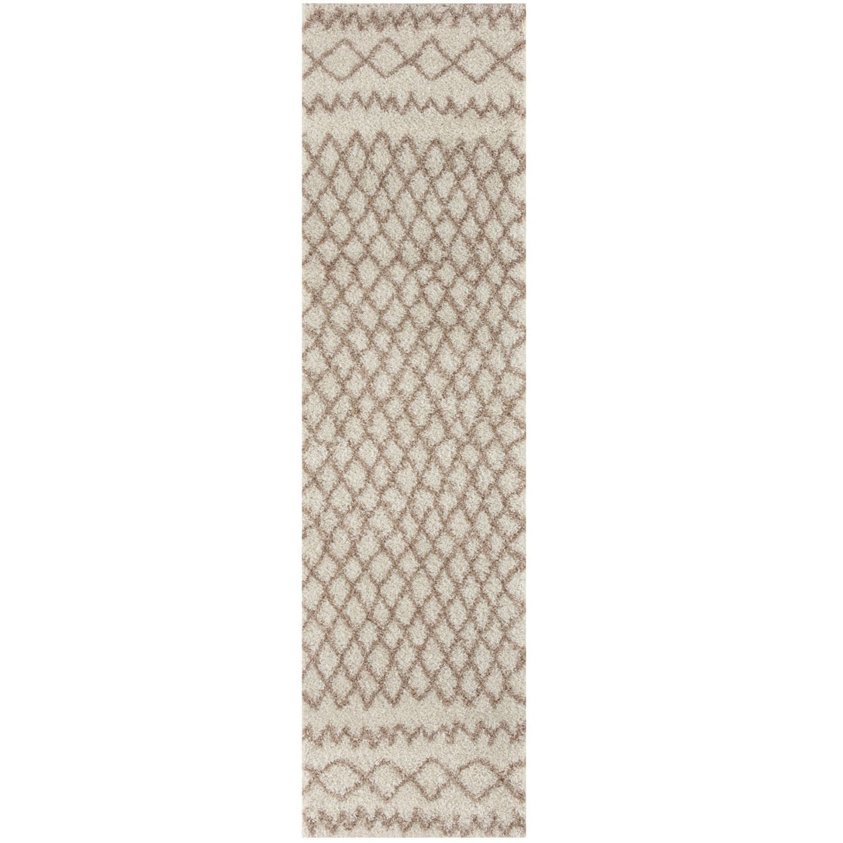 Moroccan Ivory Beige Shaggy Rug 80X300 cm