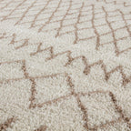 Moroccan Ivory Beige Shaggy Rug