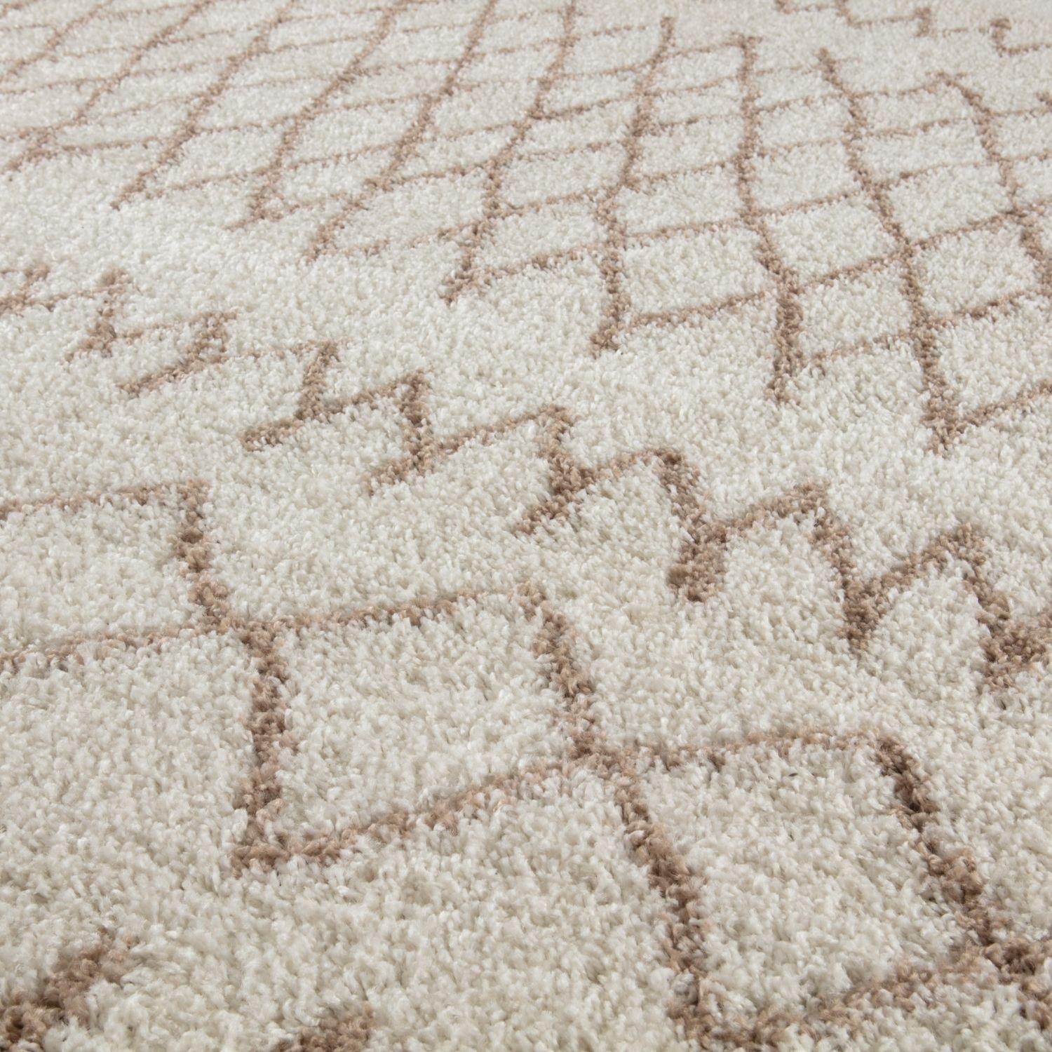 Moroccan Ivory Beige Shaggy Rug