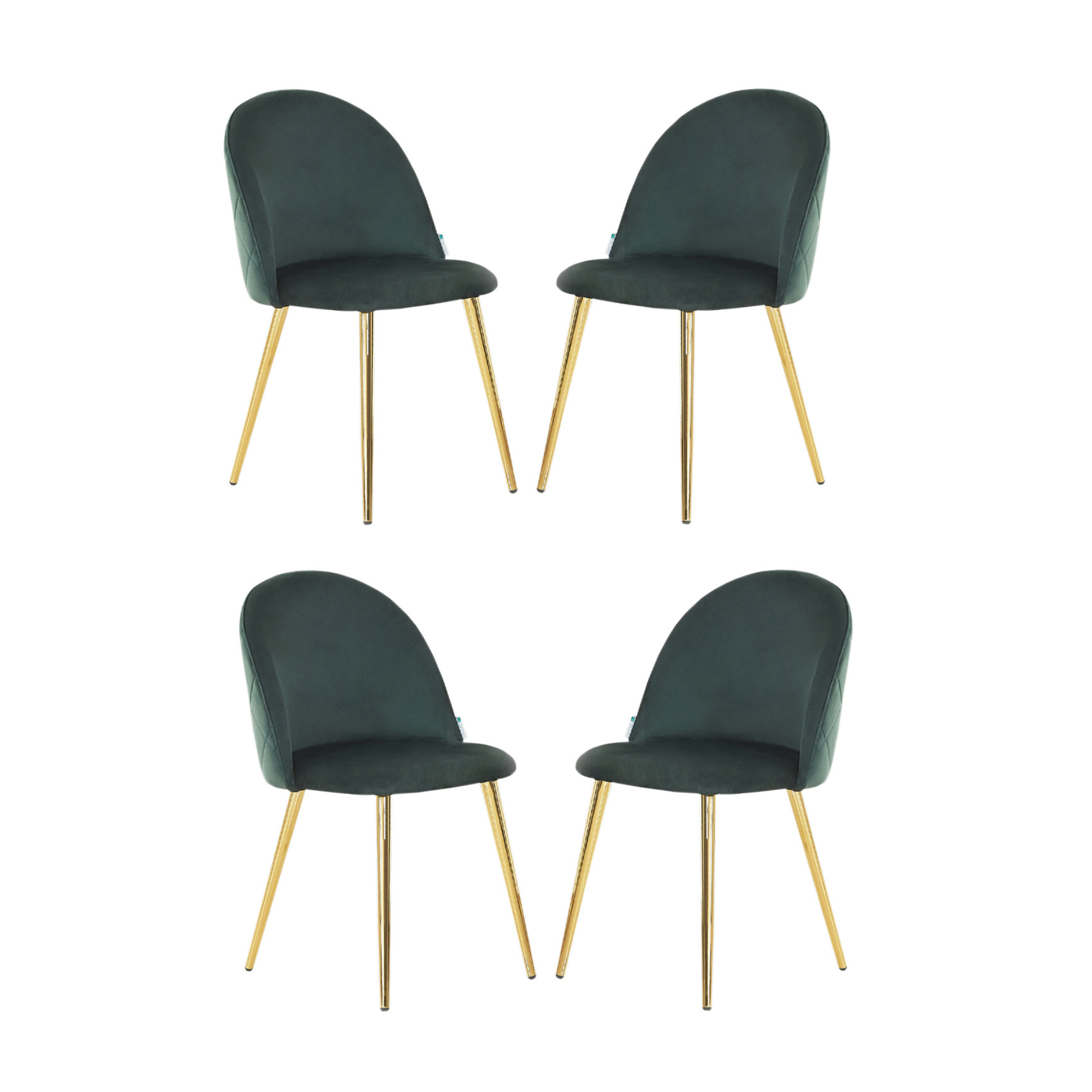 Velvet Dining Chair Or Dressing Table Chair Green Set of 4