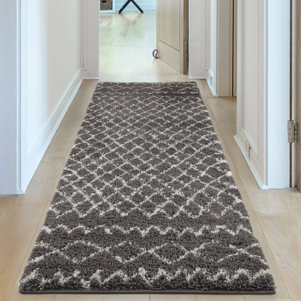 Moroccan Dark Grey Shaggy Rug