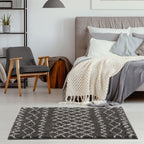 Moroccan Dark Grey Shaggy Rug