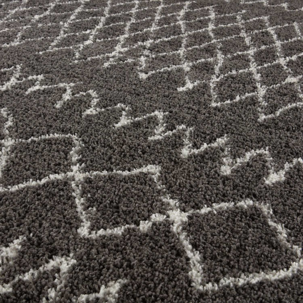 Moroccan Dark Grey Shaggy Rug