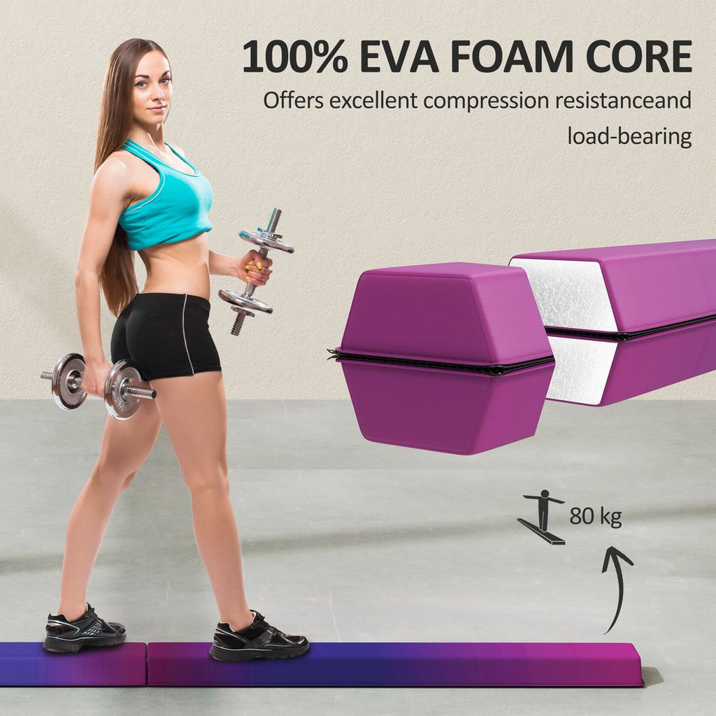 7.7ft Folding Gymnastics Balance Beam with Anti-Slip Base