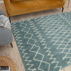 Moroccan Duck Egg Blue Shaggy Rug