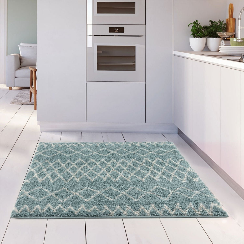 Moroccan Duck Egg Blue Shaggy Rug