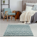 Moroccan Duck Egg Blue Shaggy Rug