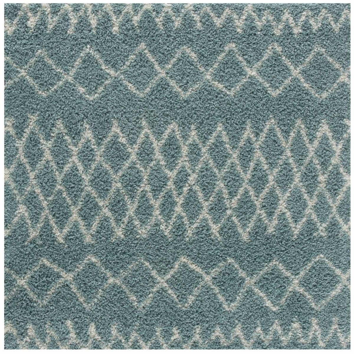 Moroccan Duck Egg Blue Shaggy Rug 120X120 cm