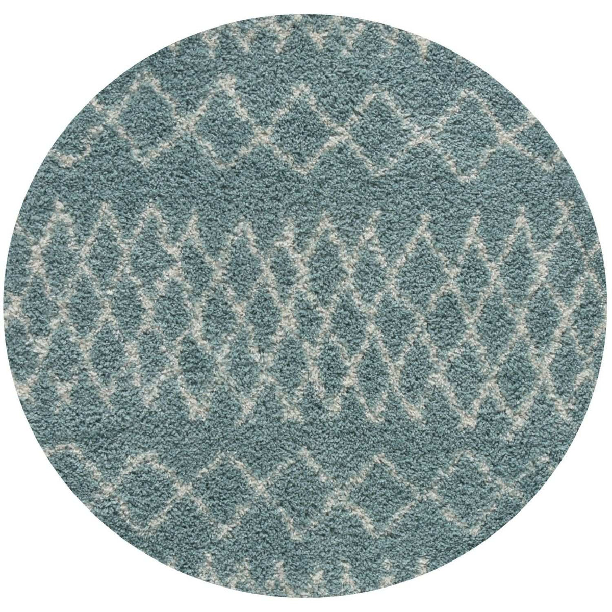 Moroccan Duck Egg Blue Shaggy Rug Ø 120 cm