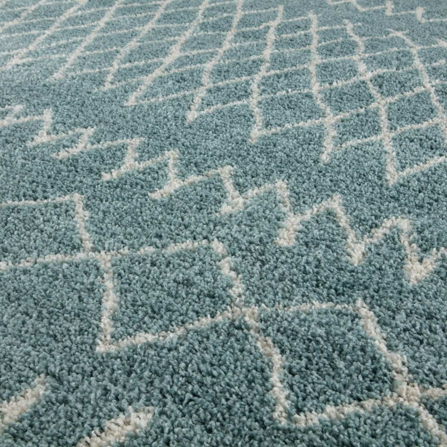 Moroccan Duck Egg Blue Shaggy Rug