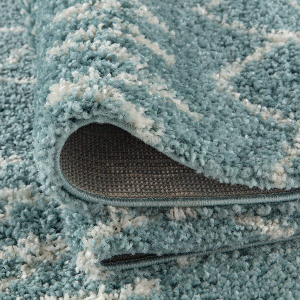 Moroccan Duck Egg Blue Shaggy Rug