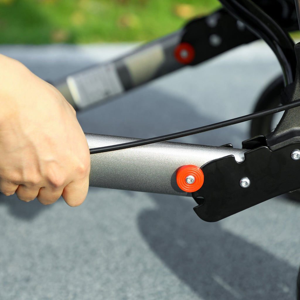 4 Wheel Rollator Walker, Adjustable Mobility Walker with Bag, Silver