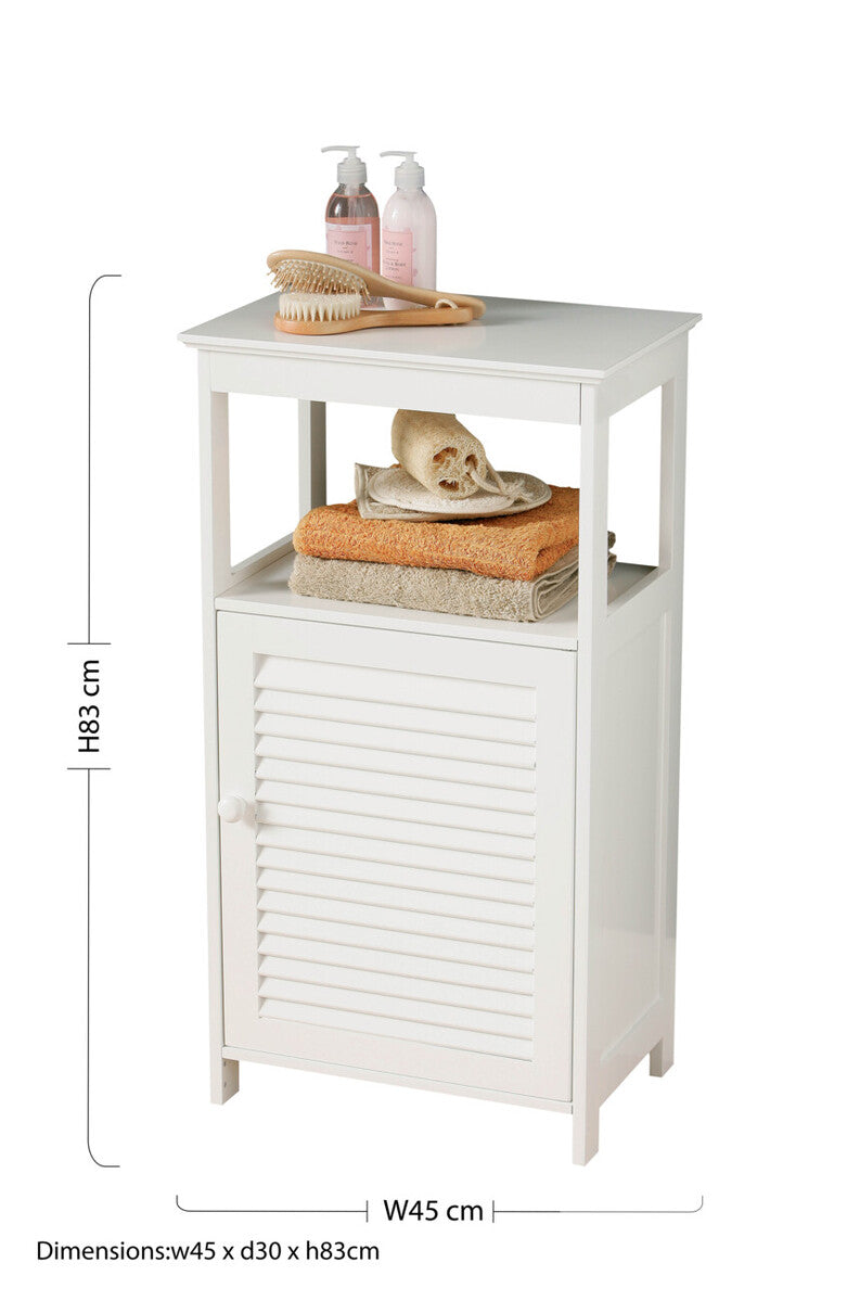 White Wood Floor Cabinet