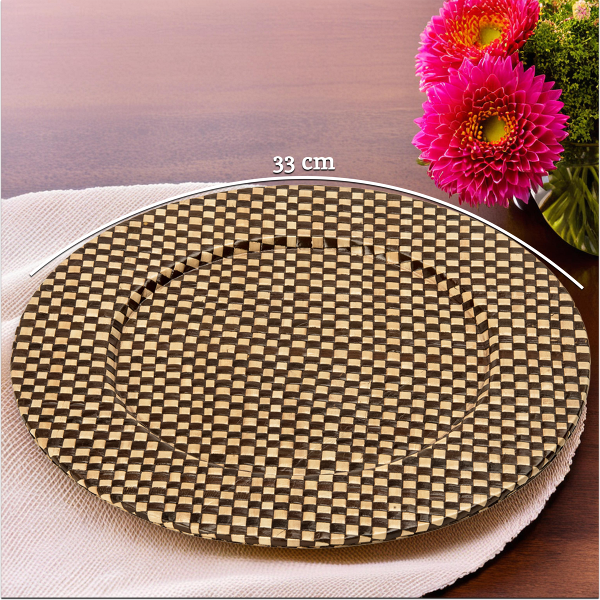Black and Natural Charger Plate