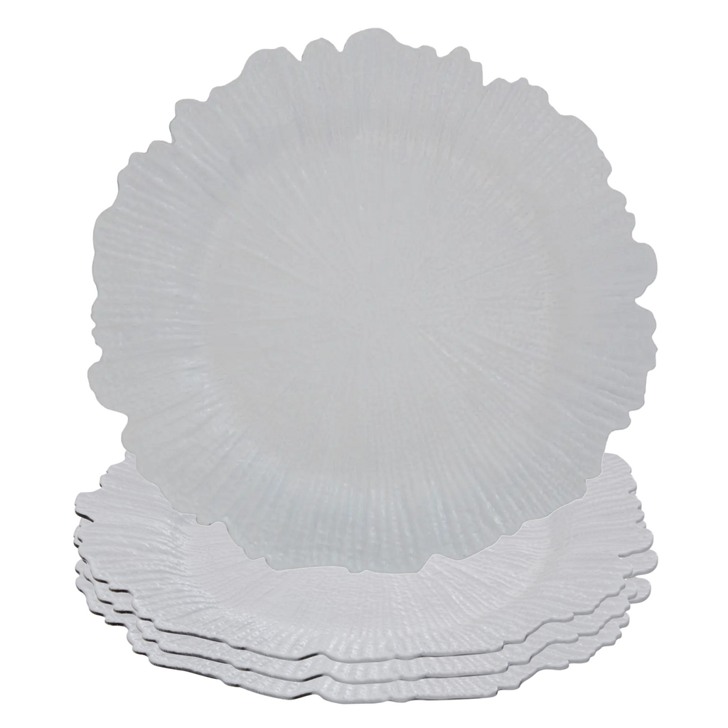 White Finish Reef Charger Plate