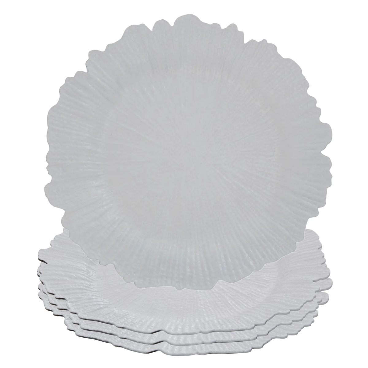 White Finish Reef Charger Plate