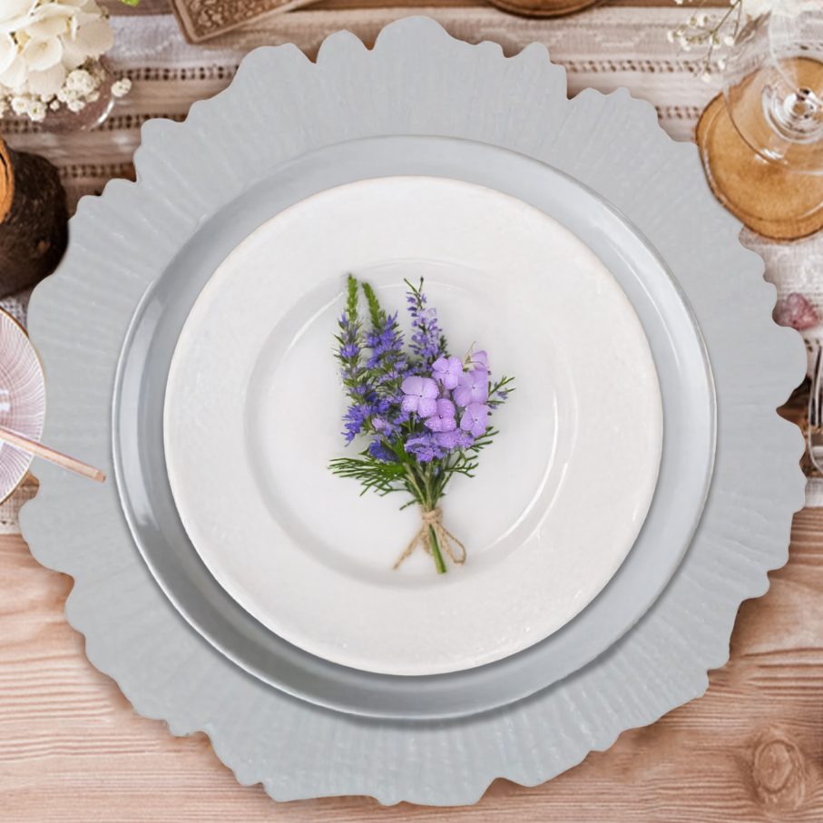 White Finish Reef Charger Plate