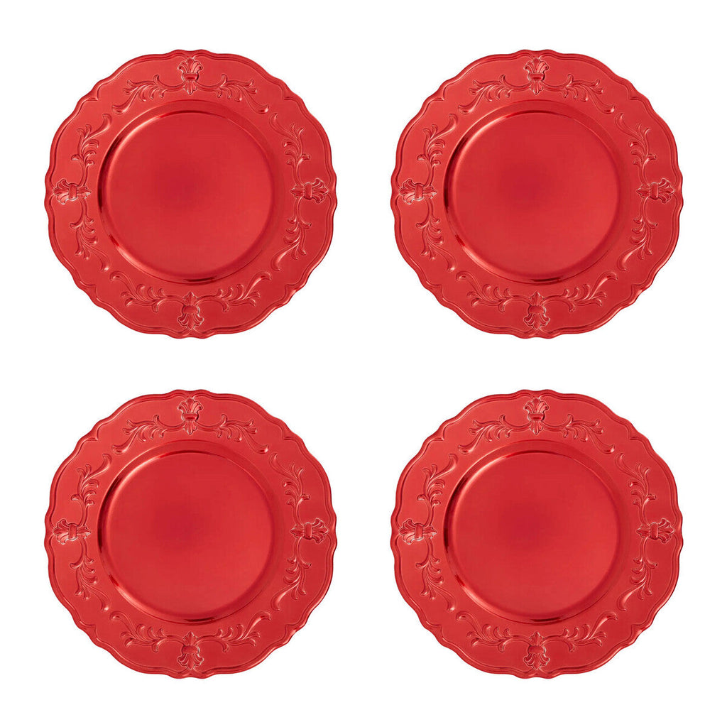 Red Baroque Charger Plate