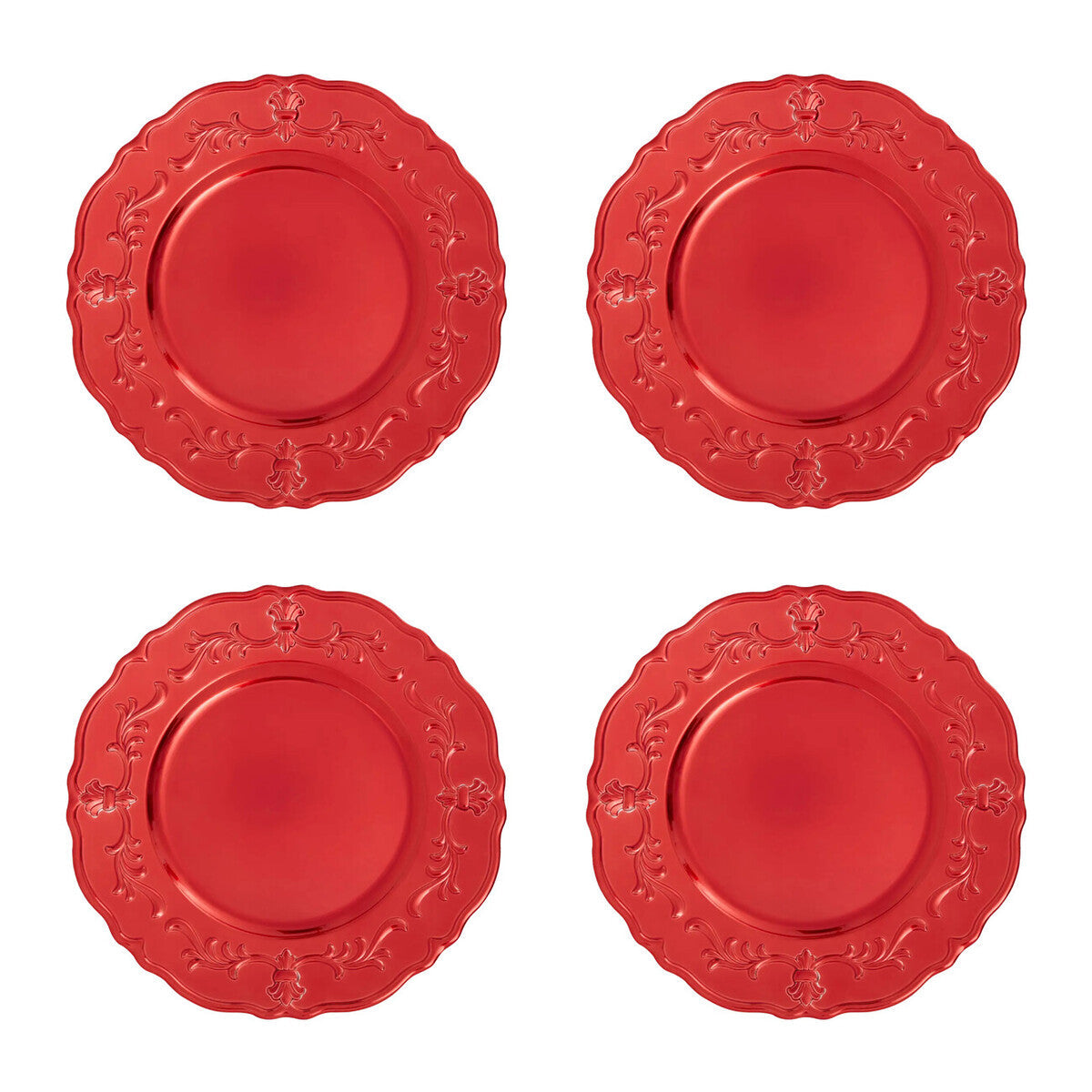 Red Baroque Charger Plate