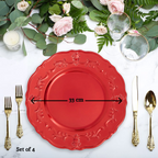 Red Baroque Charger Plate