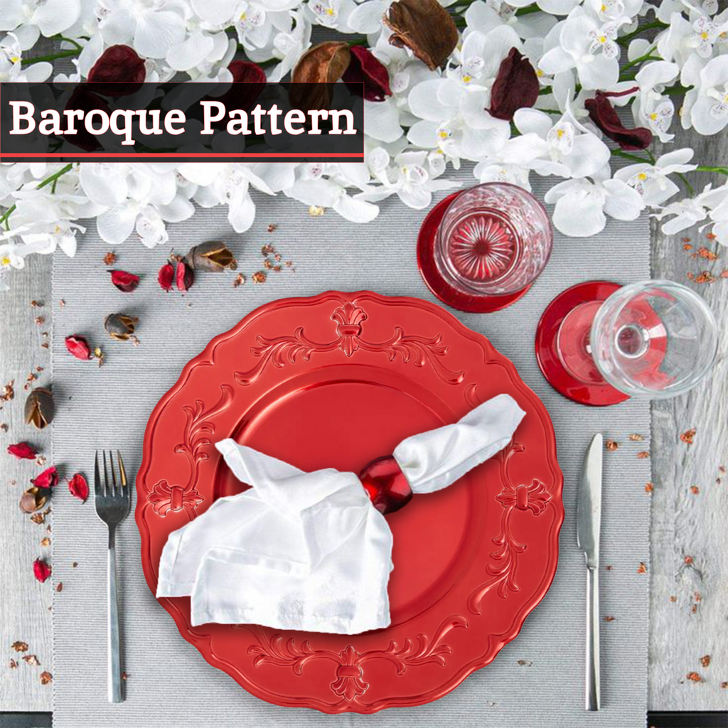 Red Baroque Charger Plate